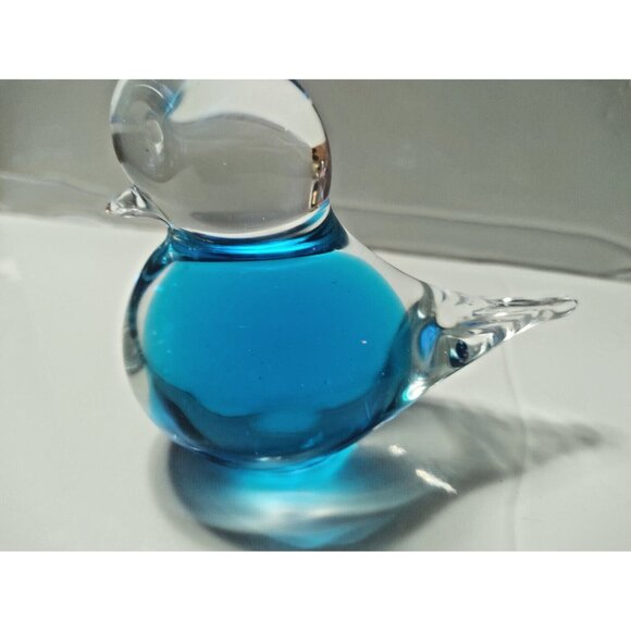 Vintage Swedish Bluebird of Happiness Handblown Art Glass Eneryda Sweden 4 1/2" - Picture 3 of 12